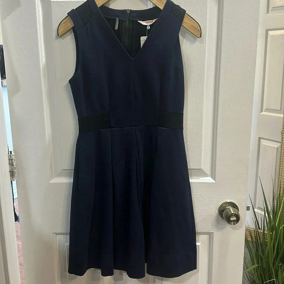 Rebecca Taylor Navy and black dress with pockets size 4 EUC - Picture 1 of 4